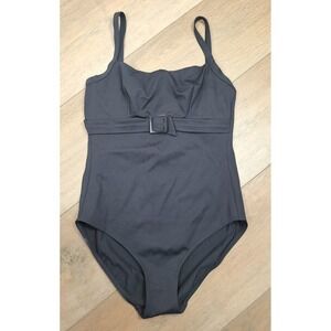 Rasurel Black Belted One Piece Swimsuit Underwire Adjustable‎ Straps FR 95 US 38